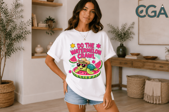 Do the Watermelon Crawl Turtle PNG: Country Summer Fun