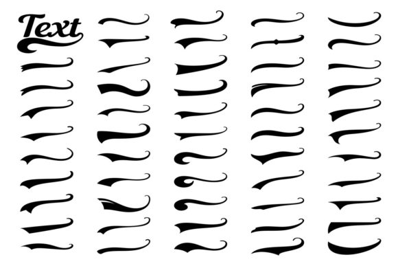 Dynamic Sporty Swirling Tail Typography Swashes for Athletic Branding