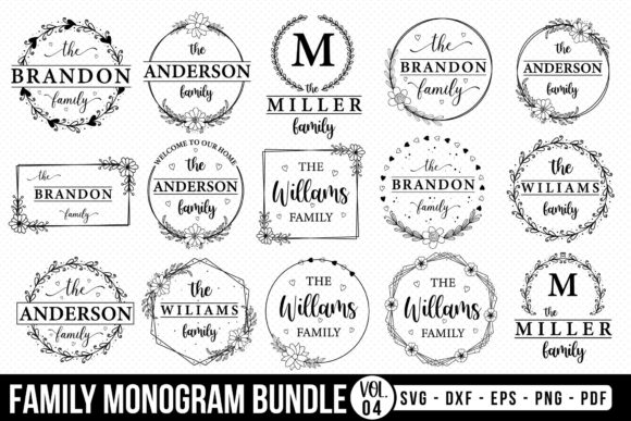 Family Monogram SVG Bundle Vol.4: A Designer's Toolkit for Personalized Branding