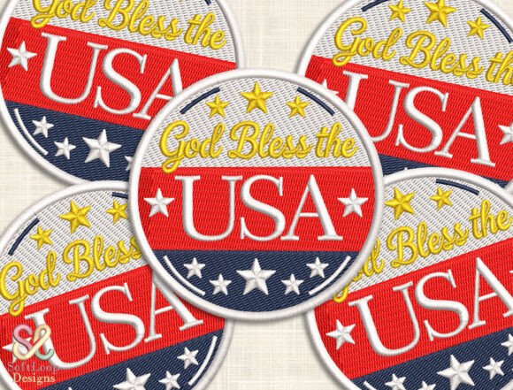 GOD BLESS the USA Patch Embroidery File: A Design Asset for Patriotic Branding
