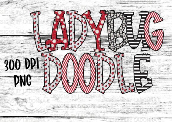 Lady Bug Doodle Letters: Whimsical Design Assets