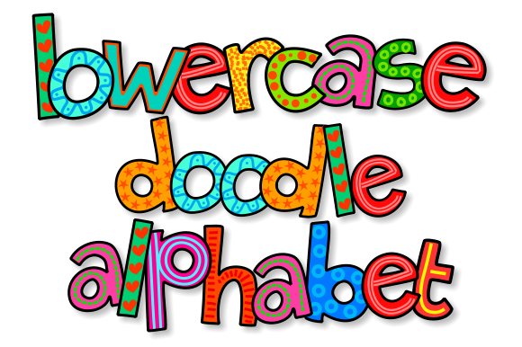 Lowercase Doodle Alphabet Set 1: Hand Drawn Cartoon Font for Creative Projects