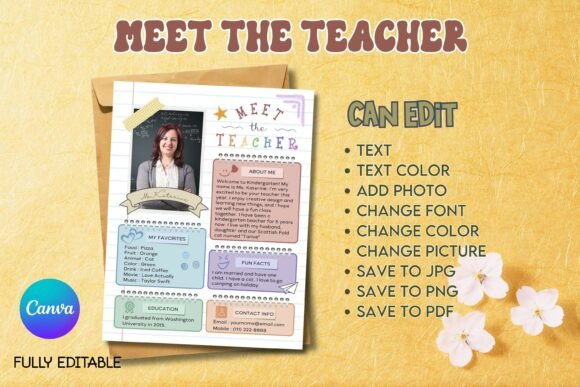 Meet the Teacher - B04: A Pastel Canva Template for Warm Welcomes