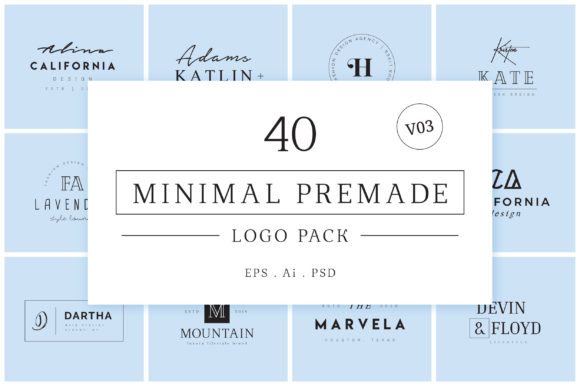 Minimal Premade Logo Bundle V03: Streamline Your Branding