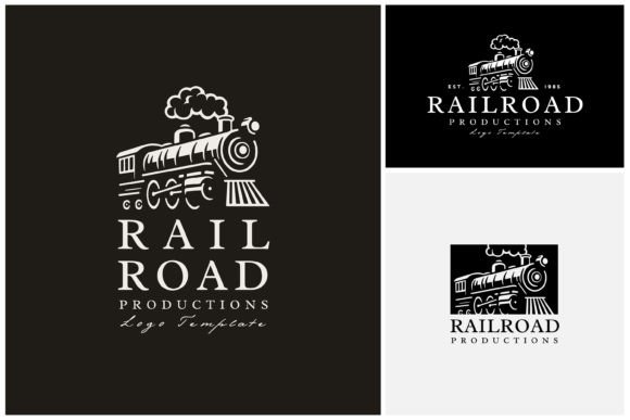 Old Steam Engine Locomotive Train Logo: A Timeless Design Asset