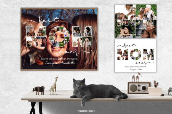 Personalized Mom Photo Collage: A Modern Design Asset