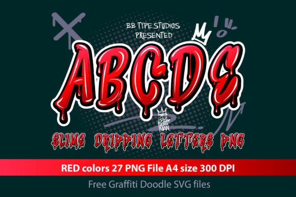Slime Dripping Red a-Z Letters PNG: A Vibrant Design Asset