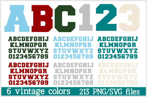 Vintage Sports Letters: PNG & SVG for Bold Design