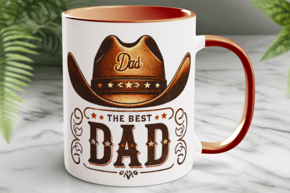 Western Fathers Day Cowboy Dad Mug PNG: A Designer's Asset